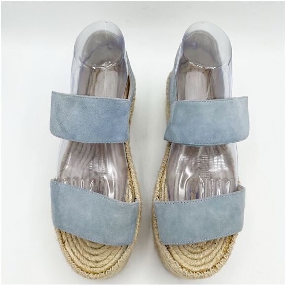 Jeffrey‎ Campbell Light Blue Suede Espadrille Platform Wedge Sandal Size 9 - Picture 6 of 14